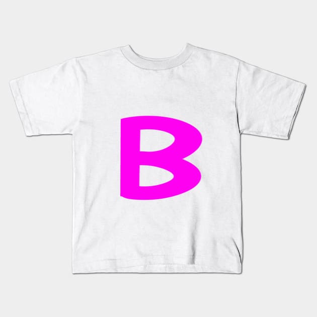 Letter B Pink Kids T-Shirt by AdrianaCasares